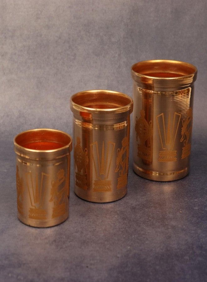 Spillbox وعاء قياس الأرز النحاسي Spillbox Padi Uzhakku، وعاء قياس تقليدي من Changazhi للأرز والحبوب، وعاء نيرا بارا من ولاية كيرالا، كوب، إبريق، قدح، وعاء للمنزل والمطبخ (250 مل) - Image 3